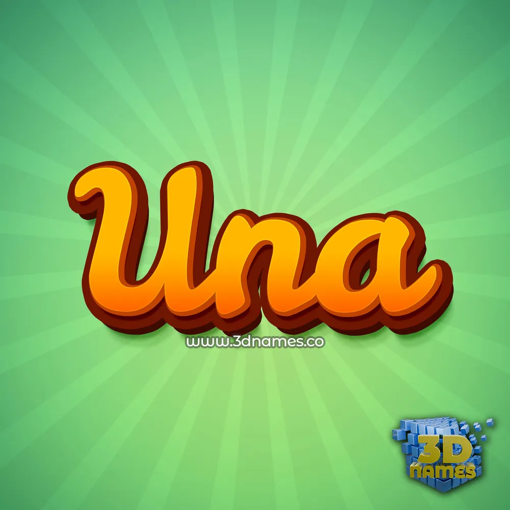 una in Green Rays style - 3D name wallpaper