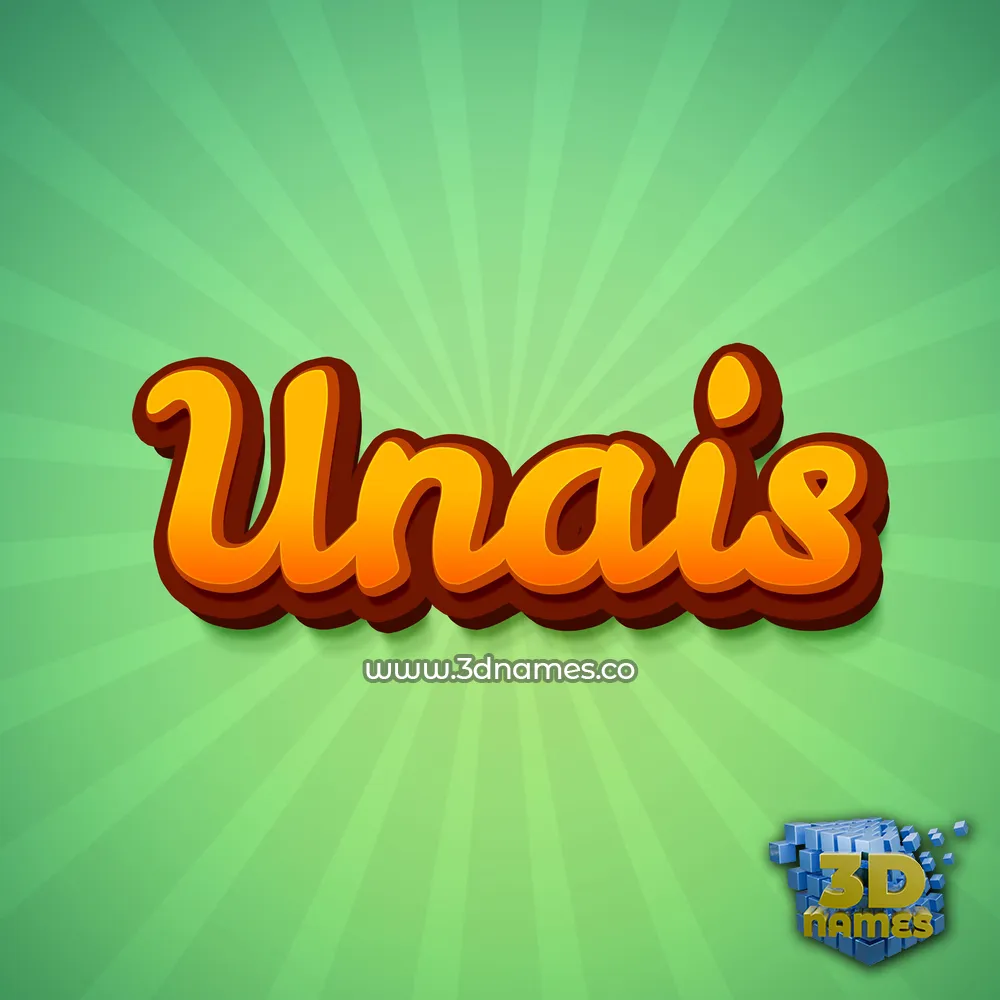unais in Green Rays style - 3D name wallpaper