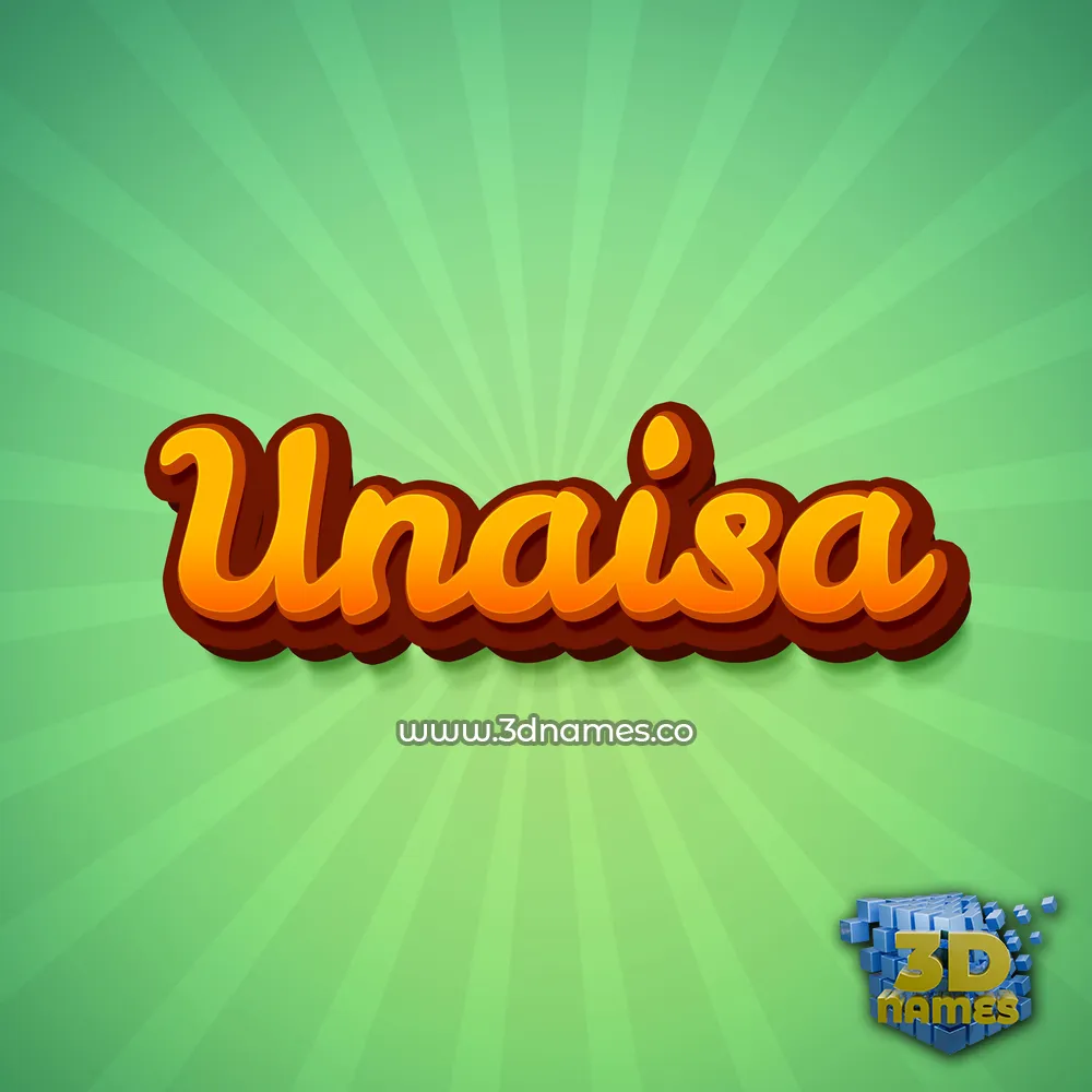 unaisa in Green Rays style - 3D name wallpaper