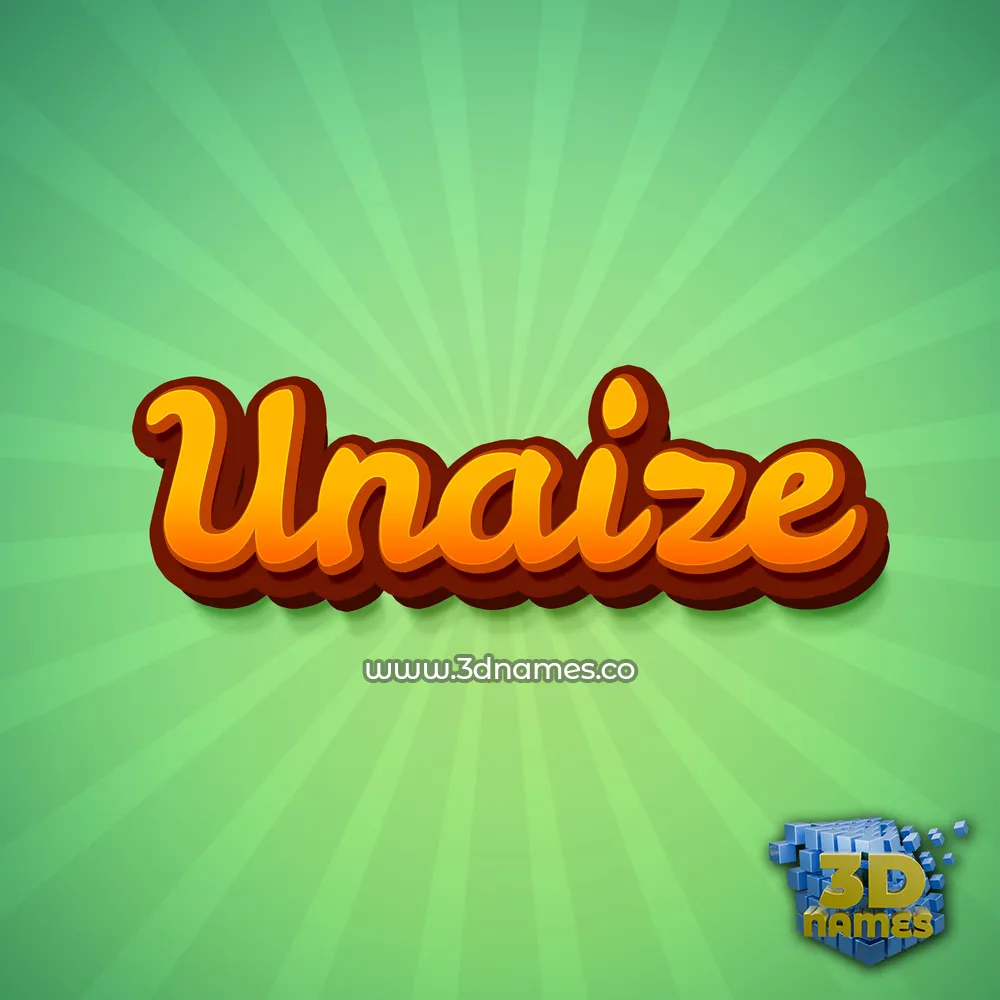 unaize in Green Rays style - 3D name wallpaper