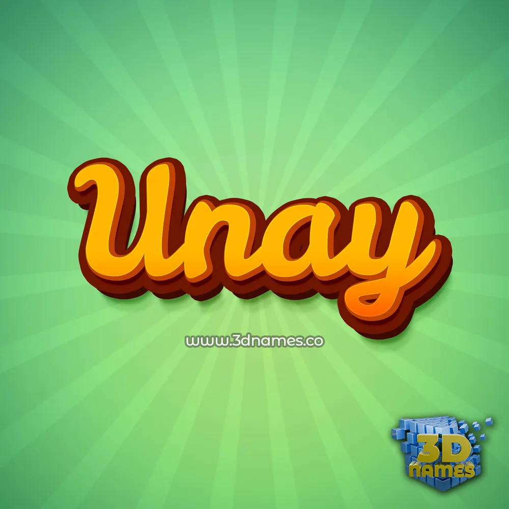 unay in Green Rays style - 3D name wallpaper
