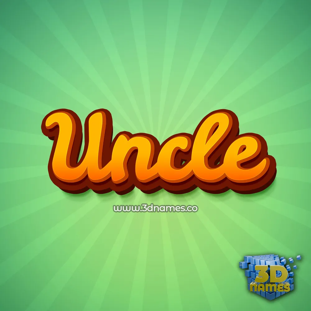 uncle in Green Rays style - 3D name wallpaper