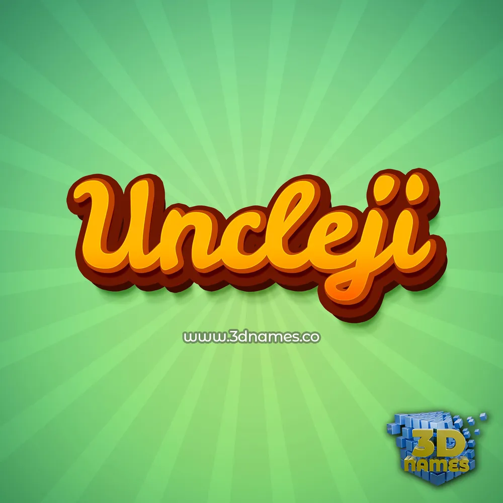 uncleji in Green Rays style - 3D name wallpaper