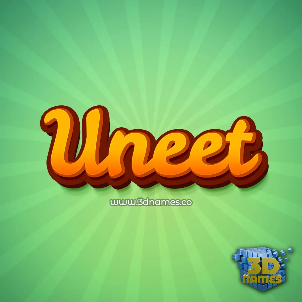 uneet in Green Rays style - 3D name wallpaper