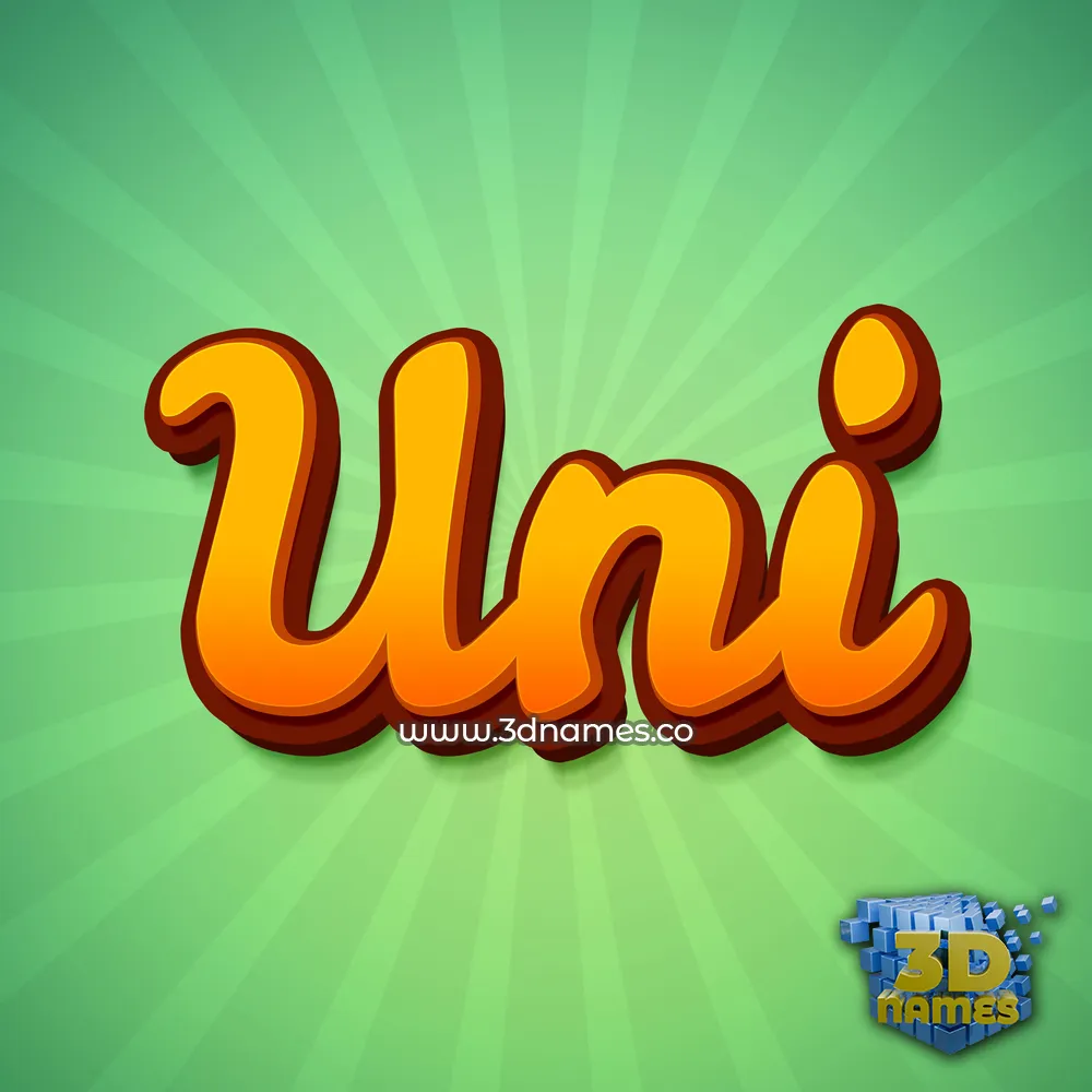 uni in Green Rays style - 3D name wallpaper