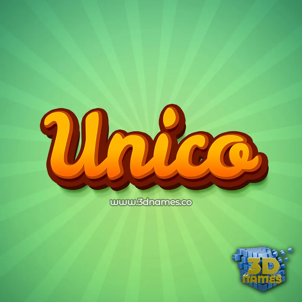 unico in Green Rays style - 3D name wallpaper