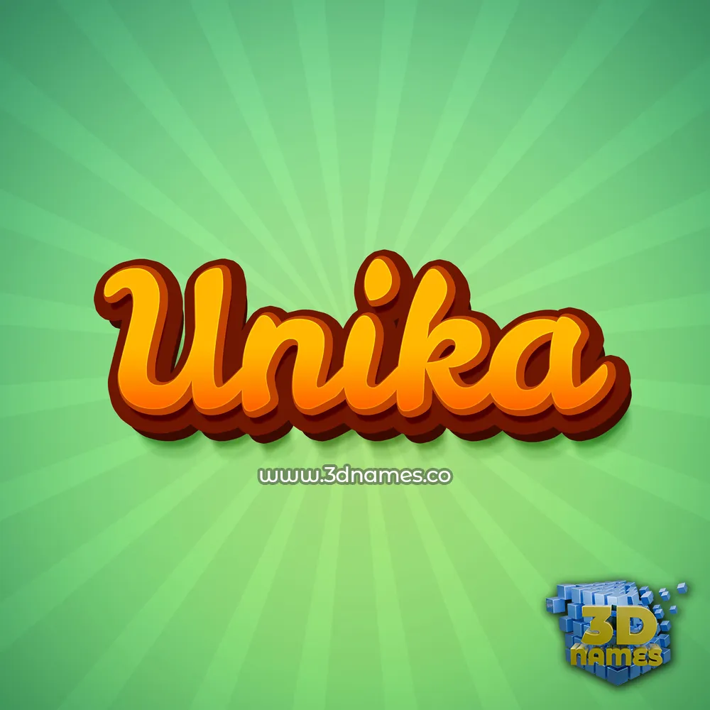 unika in Green Rays style - 3D name wallpaper