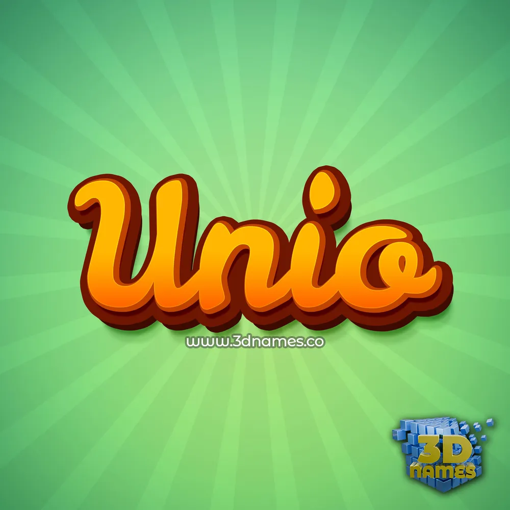 unio in Green Rays style - 3D name wallpaper