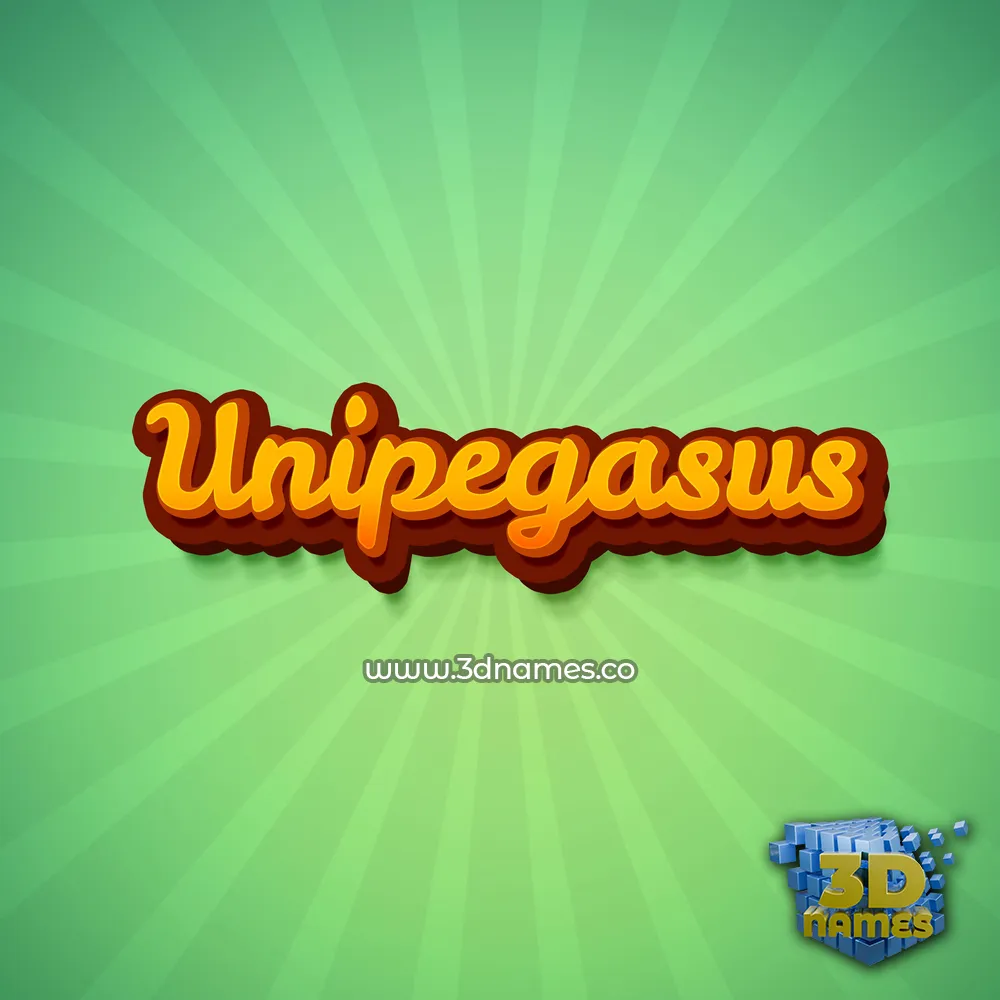 unipegasus in Green Rays style - 3D name wallpaper