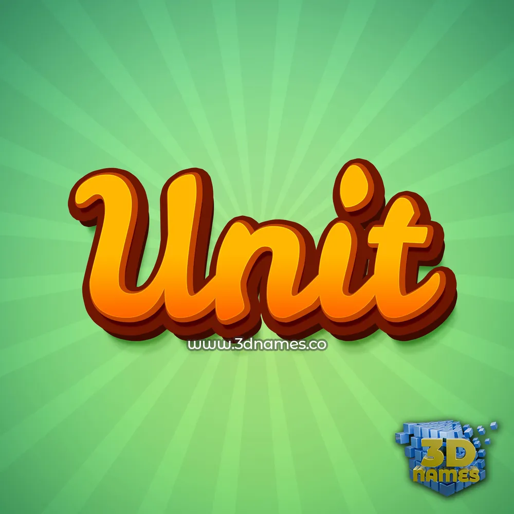 unit in Green Rays style - 3D name wallpaper