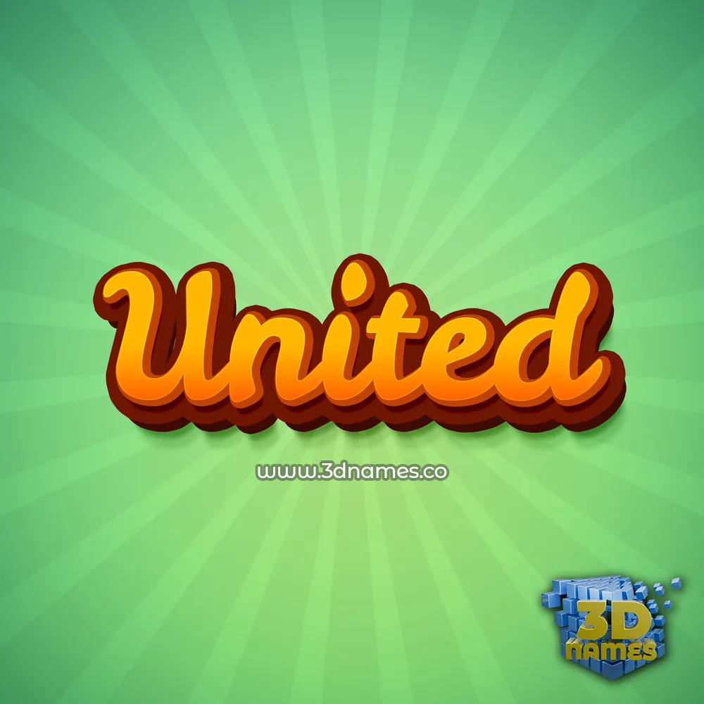 united in Green Rays style - 3D name wallpaper