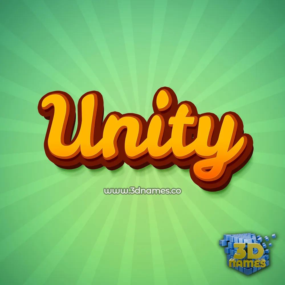 unity in Green Rays style - 3D name wallpaper