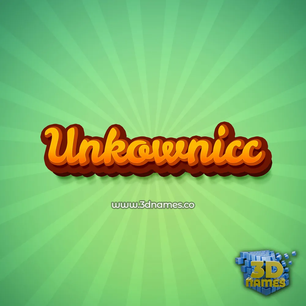 unkownicc in Green Rays style - 3D name wallpaper