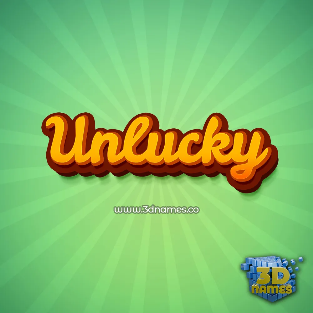 unlucky in Green Rays style - 3D name wallpaper