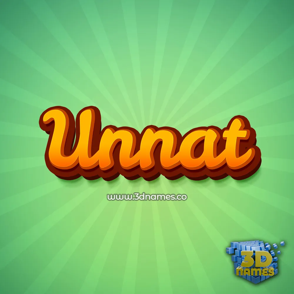 unnat in Green Rays style - 3D name wallpaper