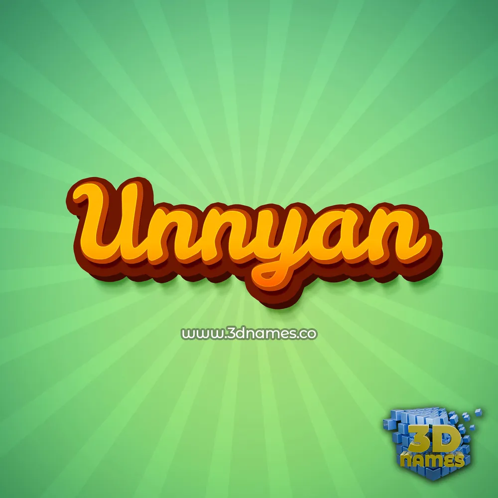 unnyan in Green Rays style - 3D name wallpaper