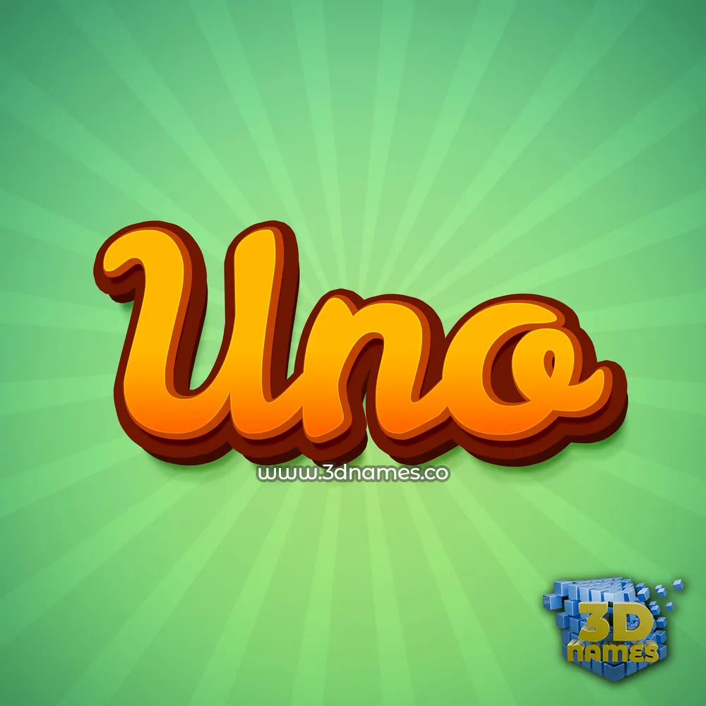 uno in Green Rays style - 3D name wallpaper