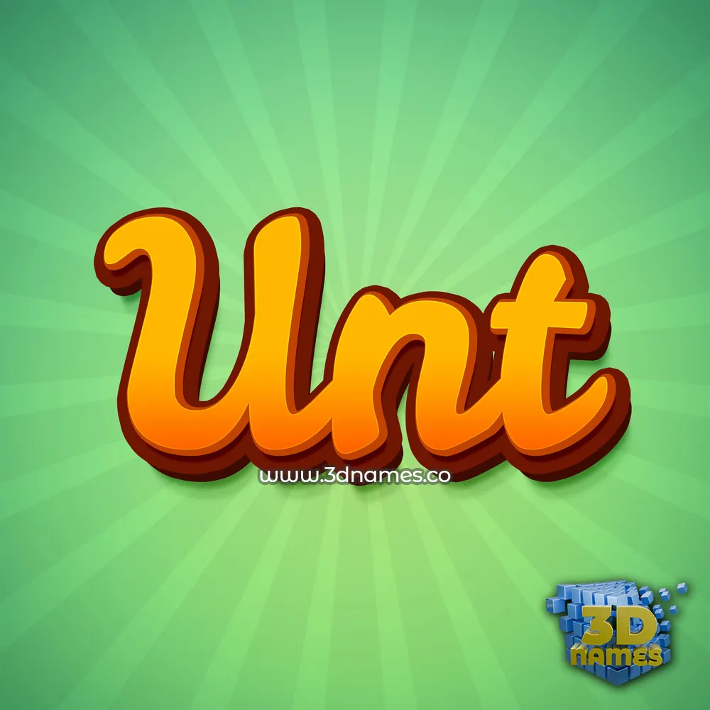 unt in Green Rays style - 3D name wallpaper