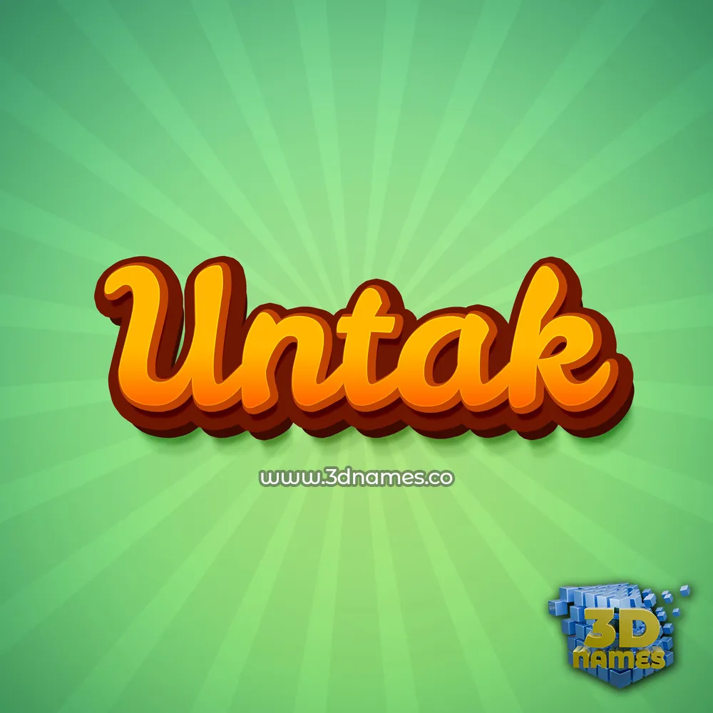 untak in Green Rays style - 3D name wallpaper