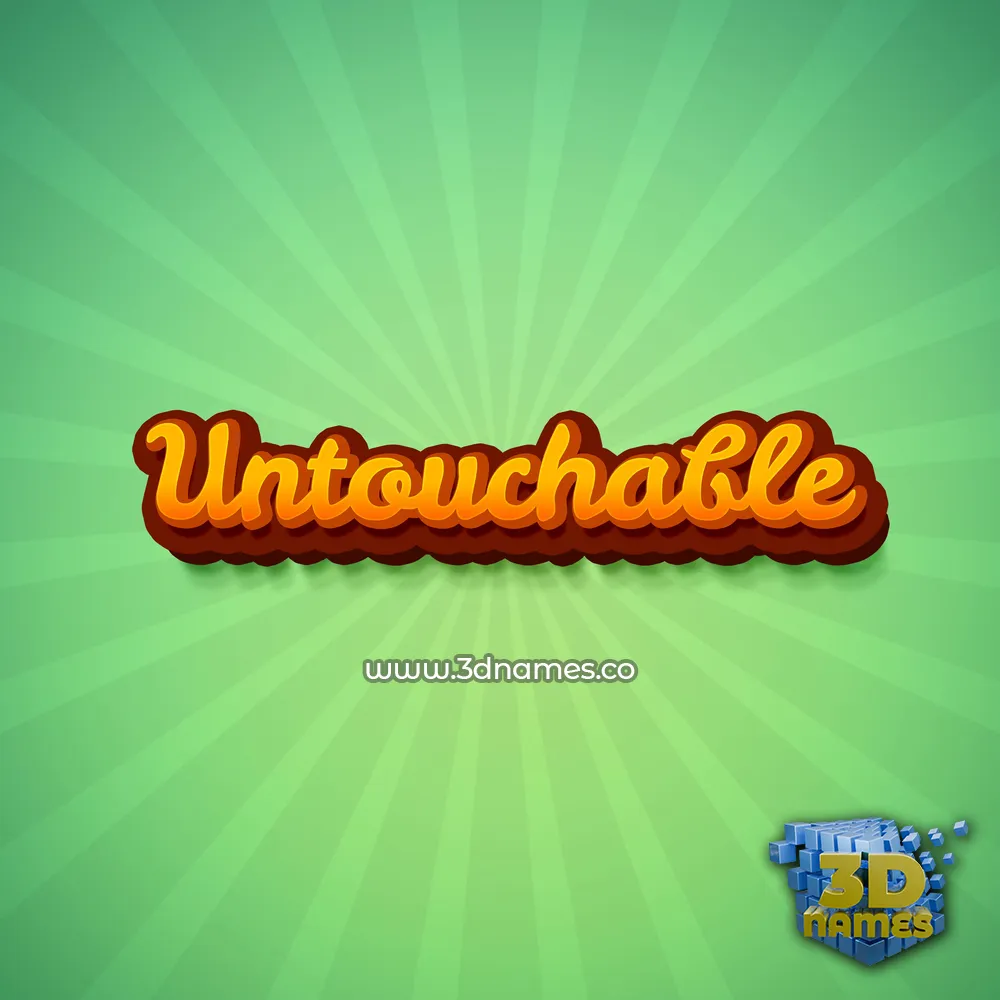untouchable in Green Rays style - 3D name wallpaper