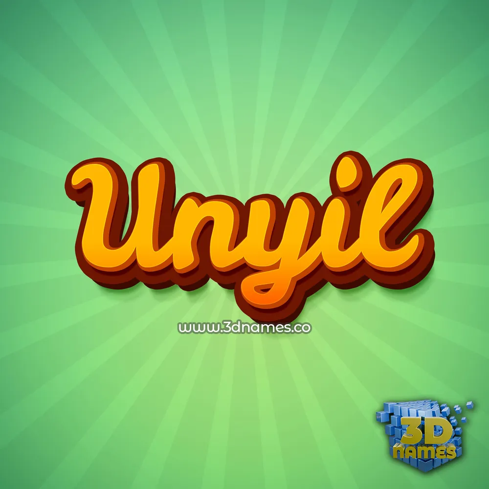 unyil in Green Rays style - 3D name wallpaper