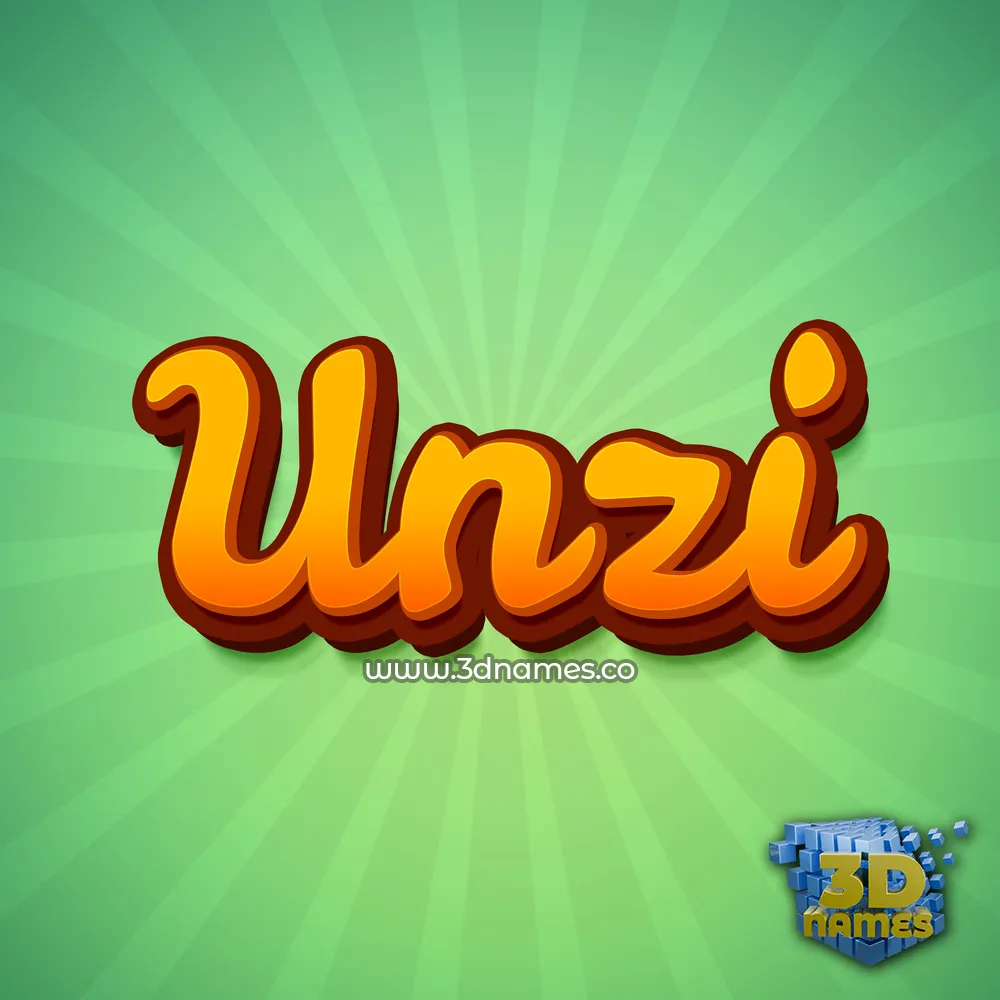 unzi in Green Rays style - 3D name wallpaper