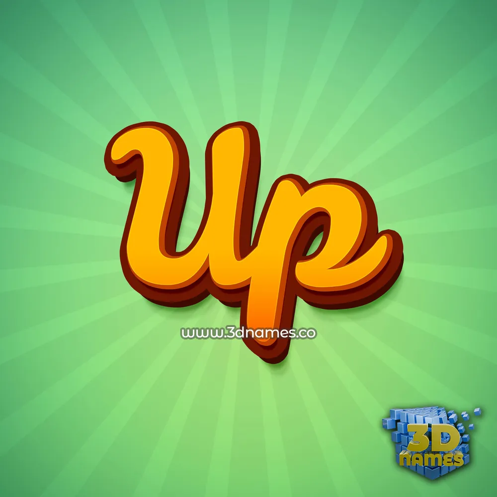 up in Green Rays style - 3D name wallpaper