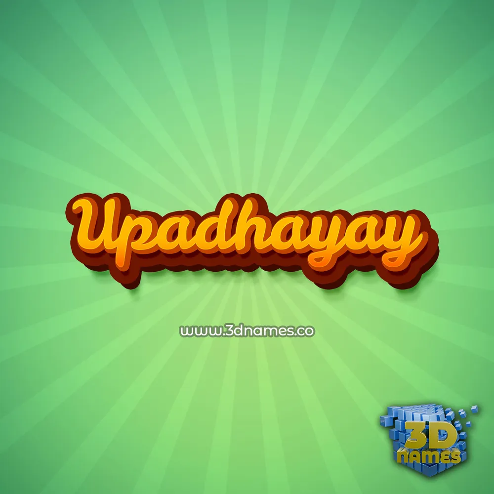 upadhayay in Green Rays style - 3D name wallpaper