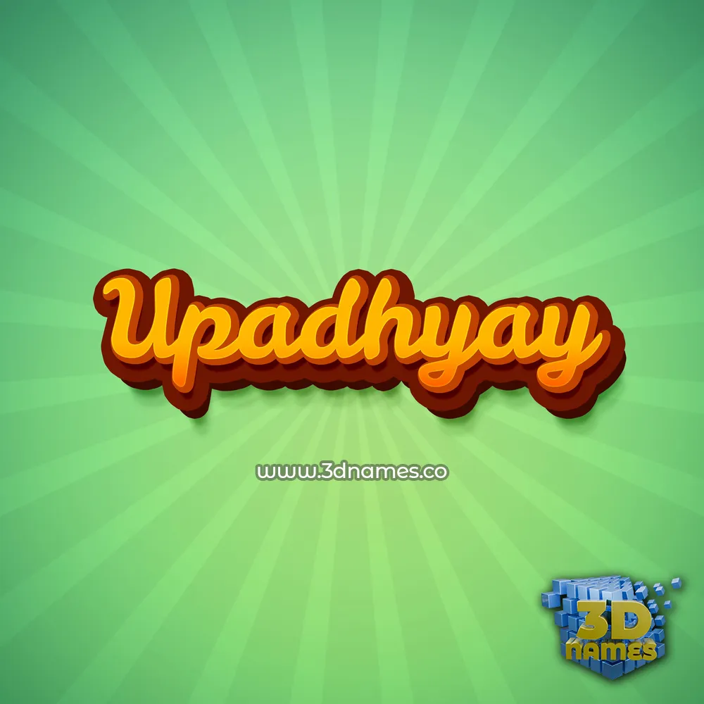 upadhyay in Green Rays style - 3D name wallpaper