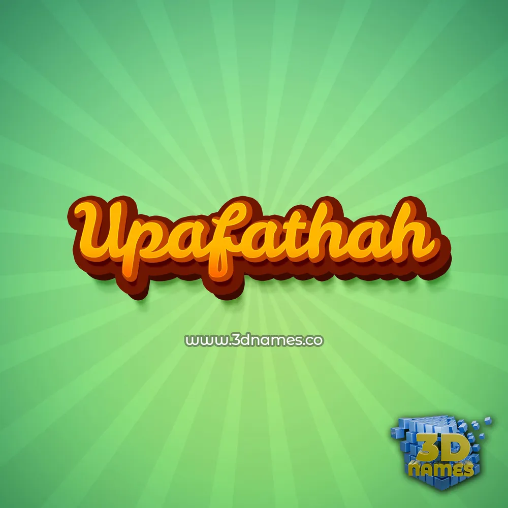 upafathah in Green Rays style - 3D name wallpaper