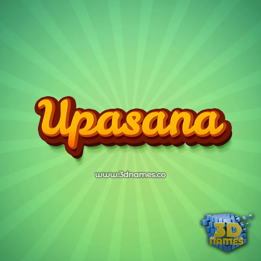 upasana in Green Rays style - 3D name wallpaper