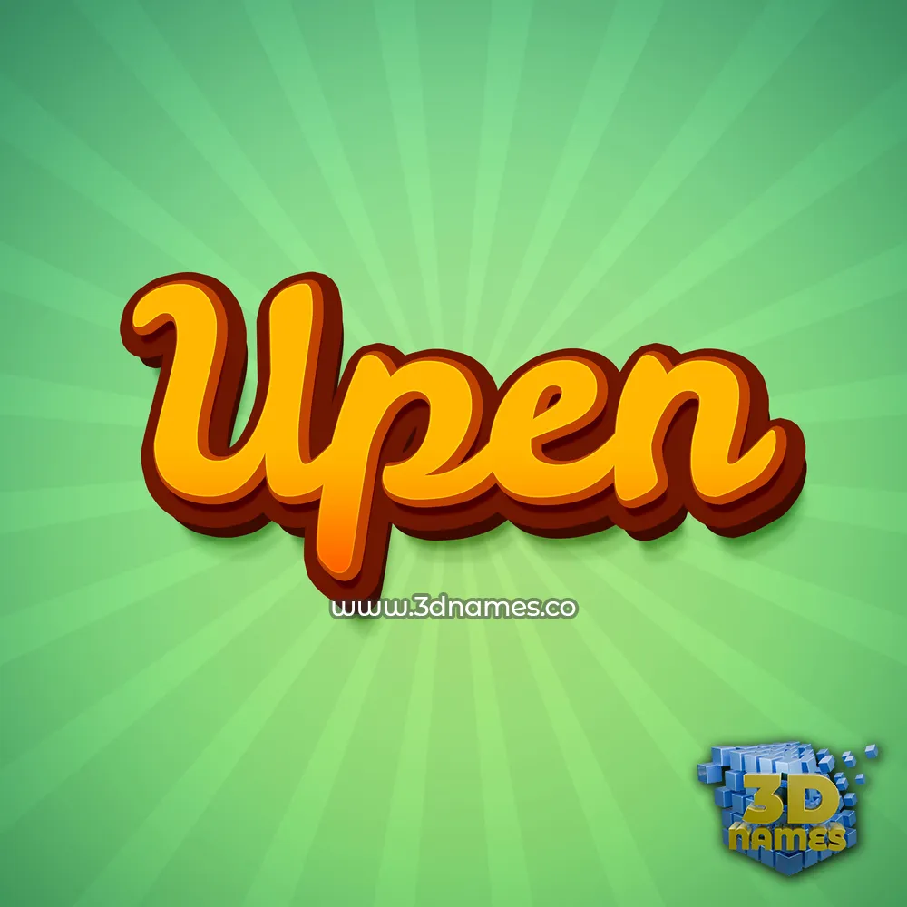 upen in Green Rays style - 3D name wallpaper