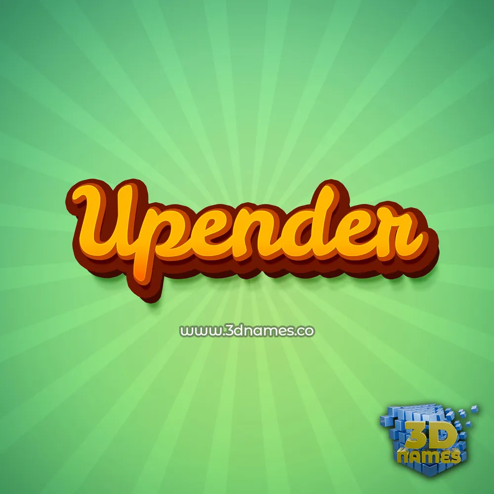 upender in Green Rays style - 3D name wallpaper