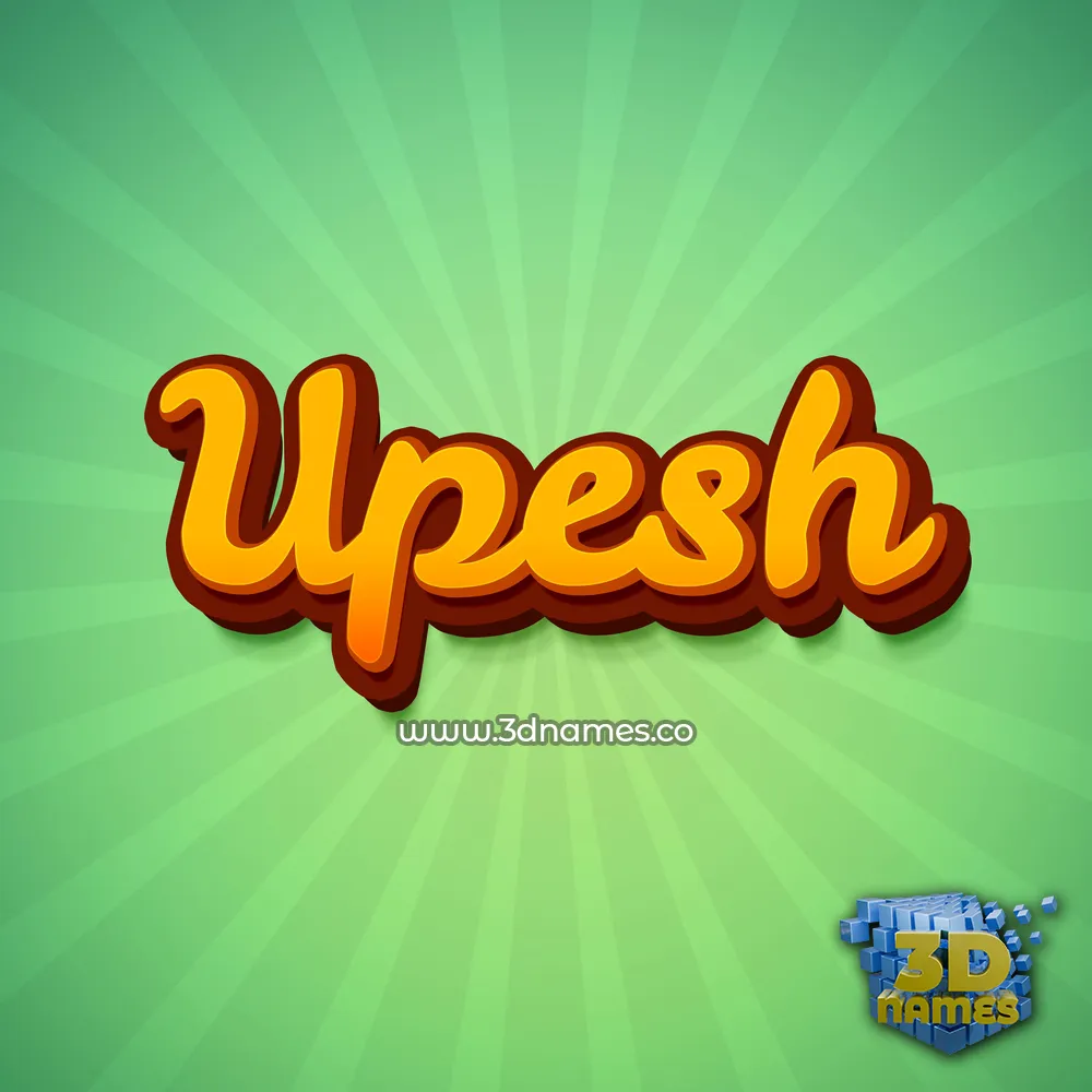 upesh in Green Rays style - 3D name wallpaper
