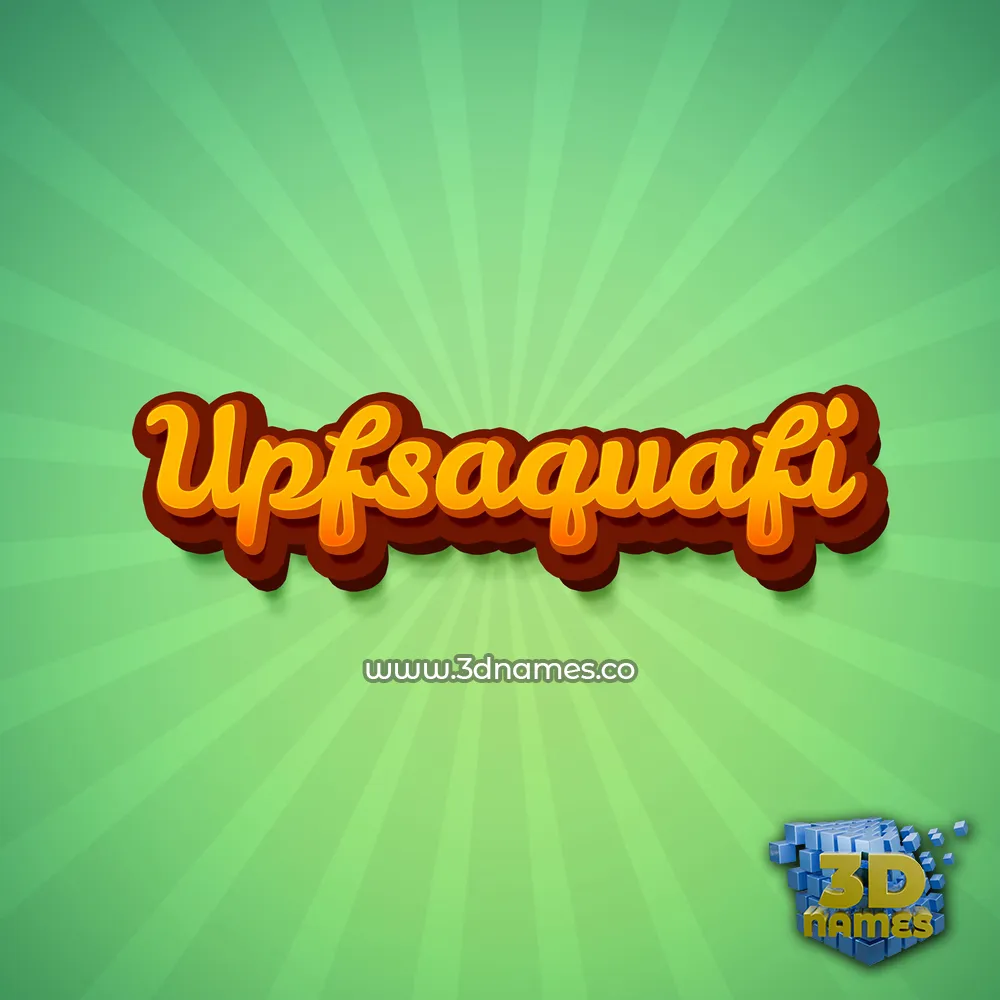 upfsaquafi in Green Rays style - 3D name wallpaper