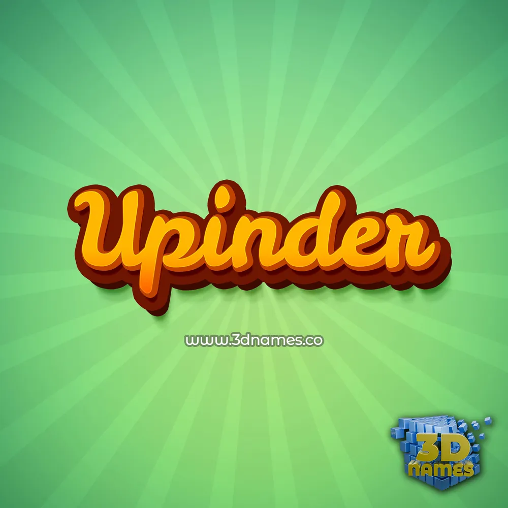 upinder in Green Rays style - 3D name wallpaper