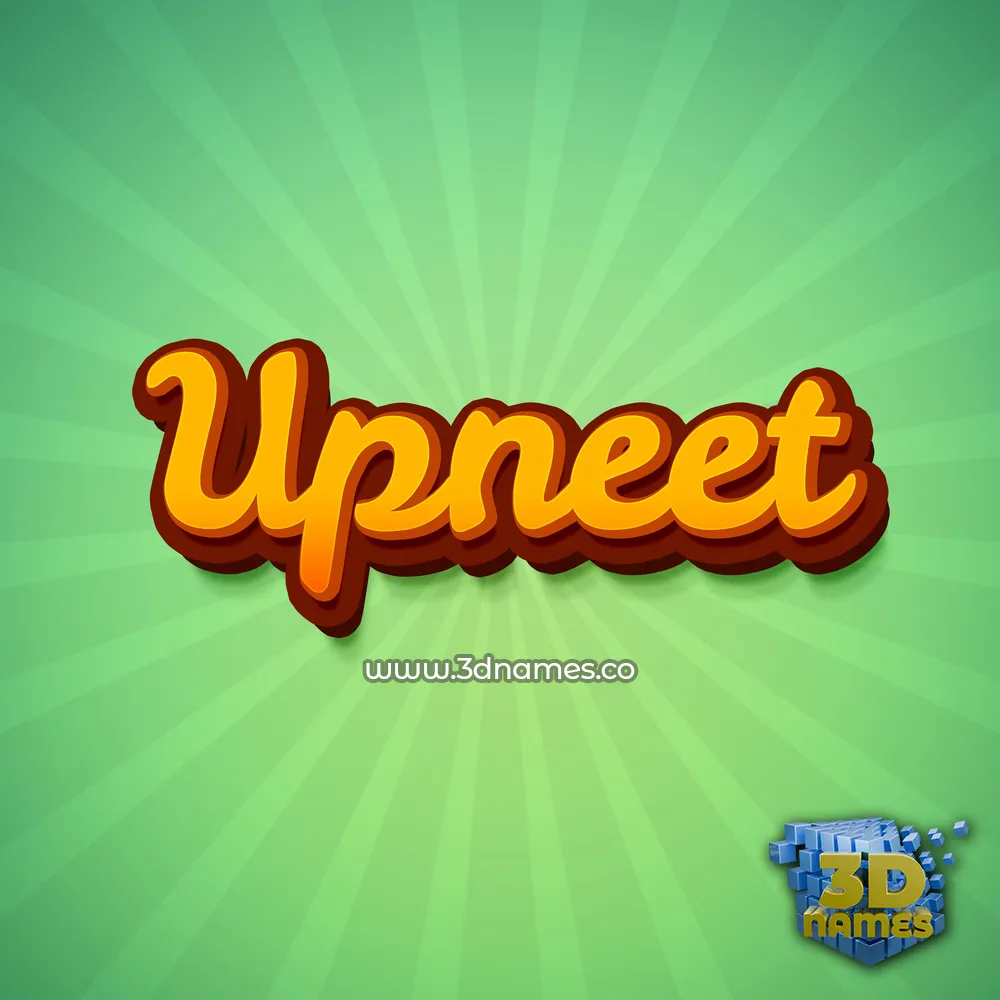 upneet in Green Rays style - 3D name wallpaper