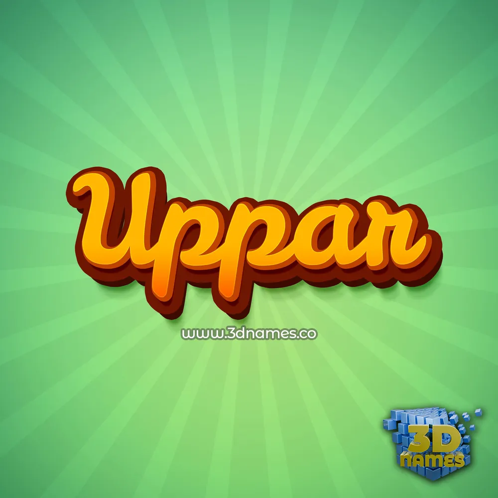 uppar in Green Rays style - 3D name wallpaper