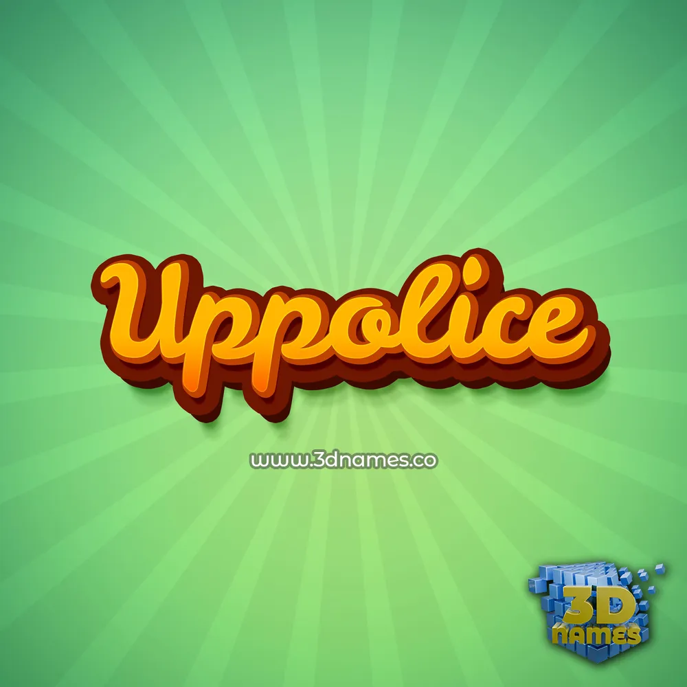 uppolice in Green Rays style - 3D name wallpaper