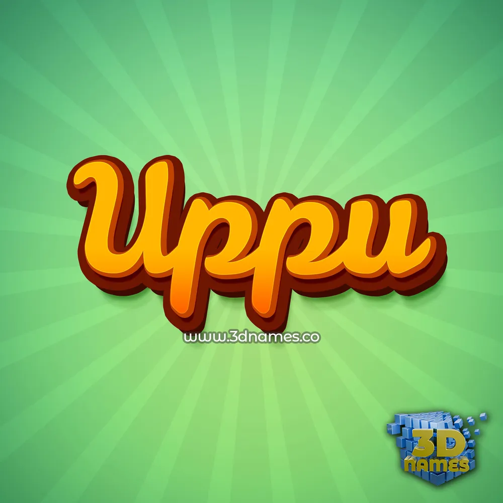 uppu in Green Rays style - 3D name wallpaper