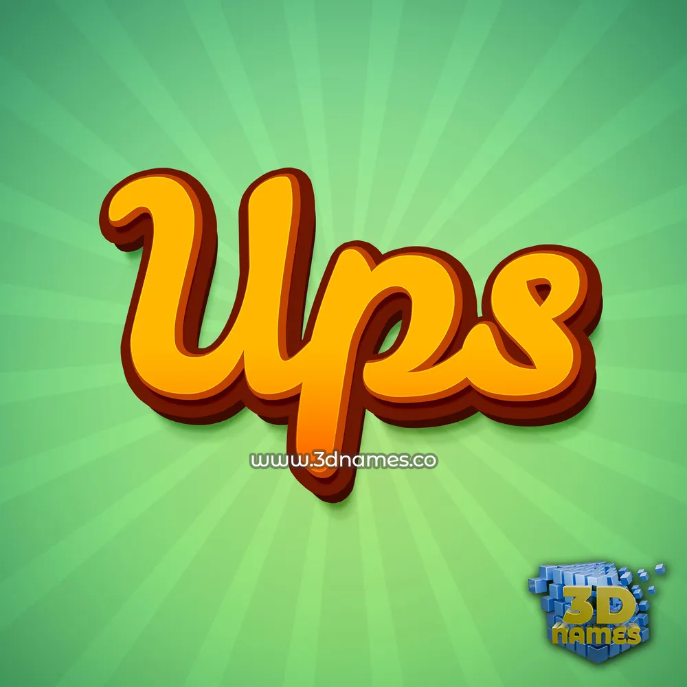 ups in Green Rays style - 3D name wallpaper