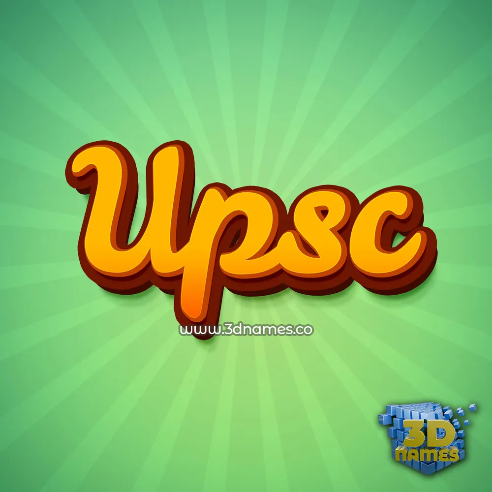 upsc in Green Rays style - 3D name wallpaper