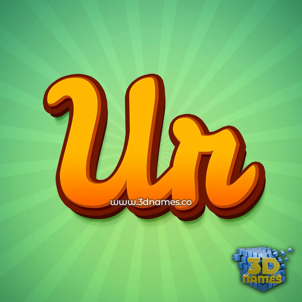 ur in Green Rays style - 3D name wallpaper