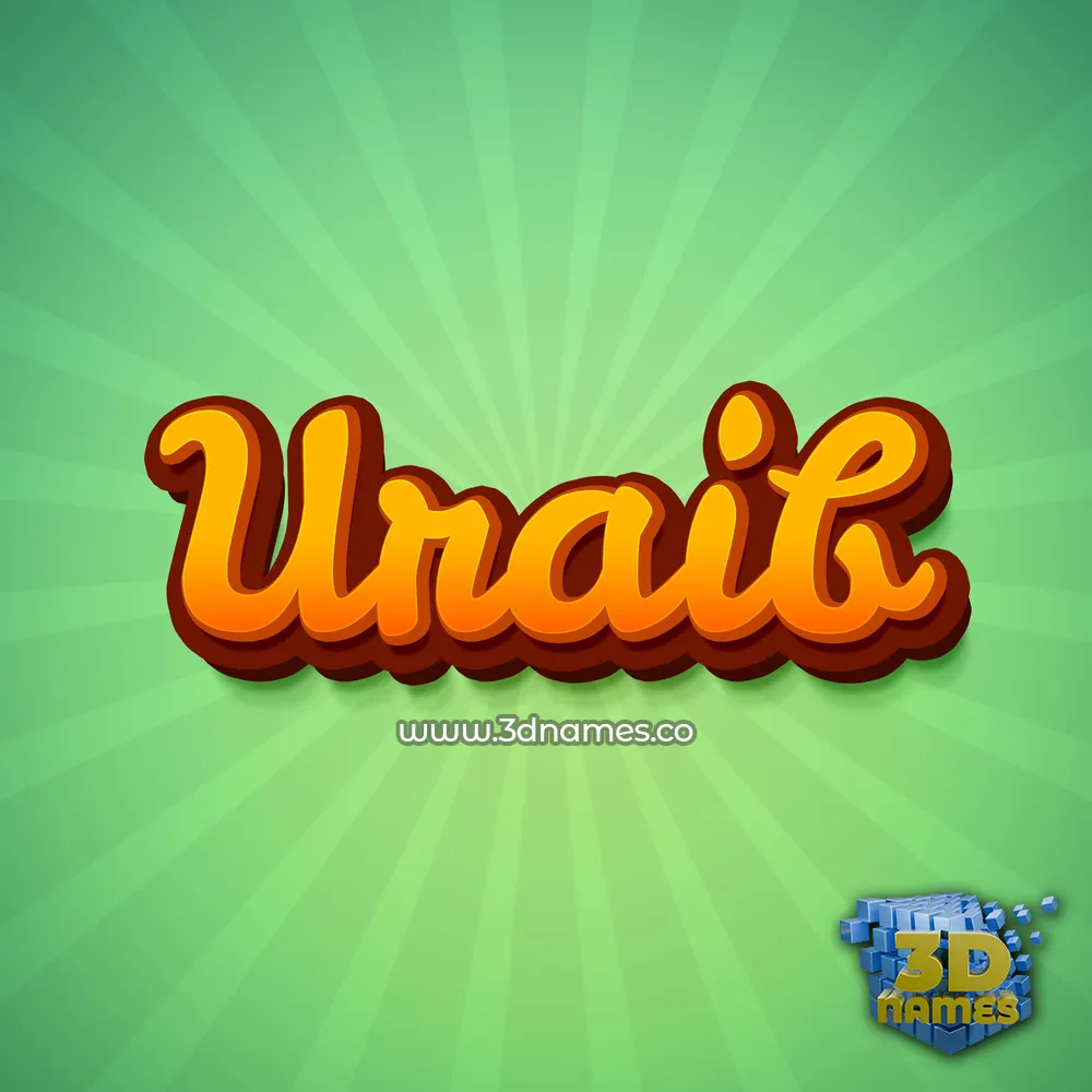 uraib in Green Rays style - 3D name wallpaper