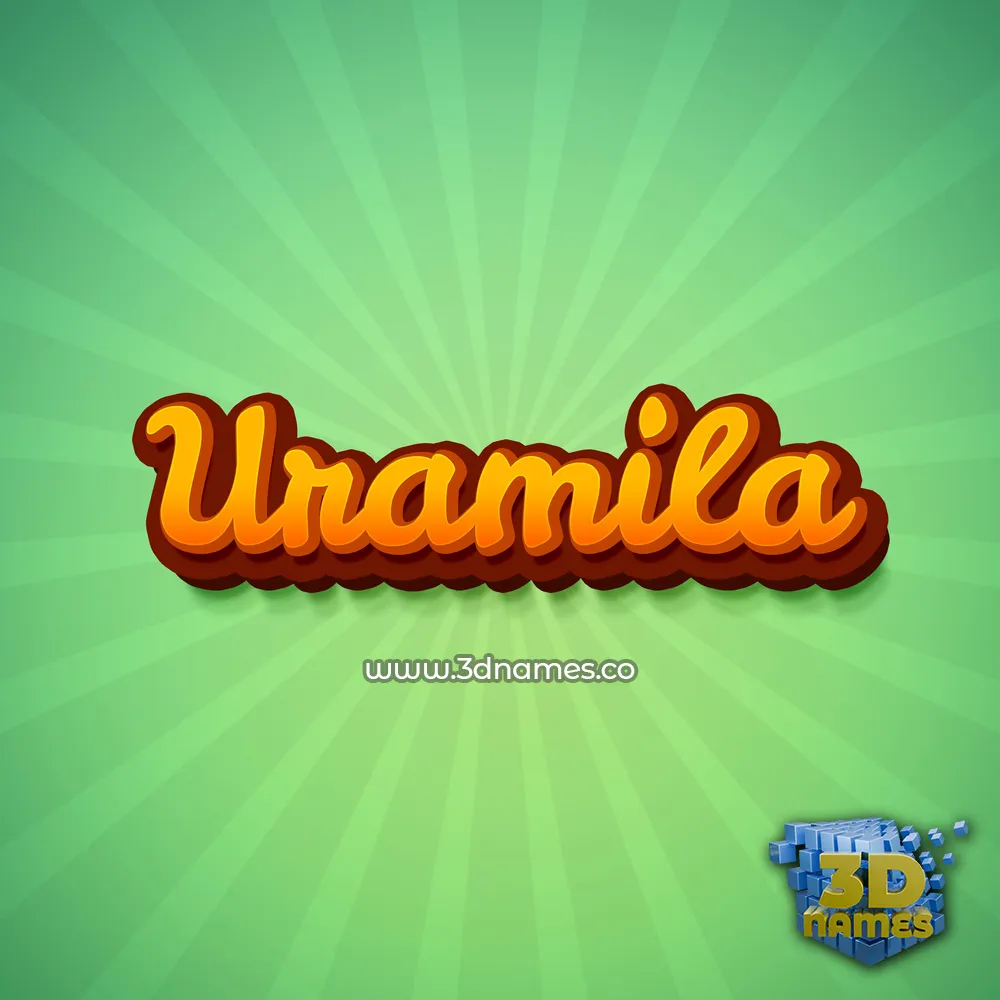 uramila in Green Rays style - 3D name wallpaper