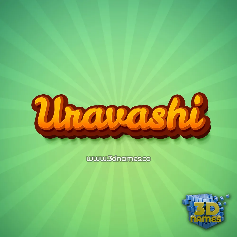 uravashi in Green Rays style - 3D name wallpaper