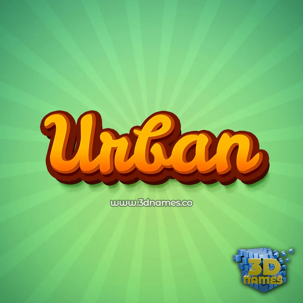 urban in Green Rays style - 3D name wallpaper
