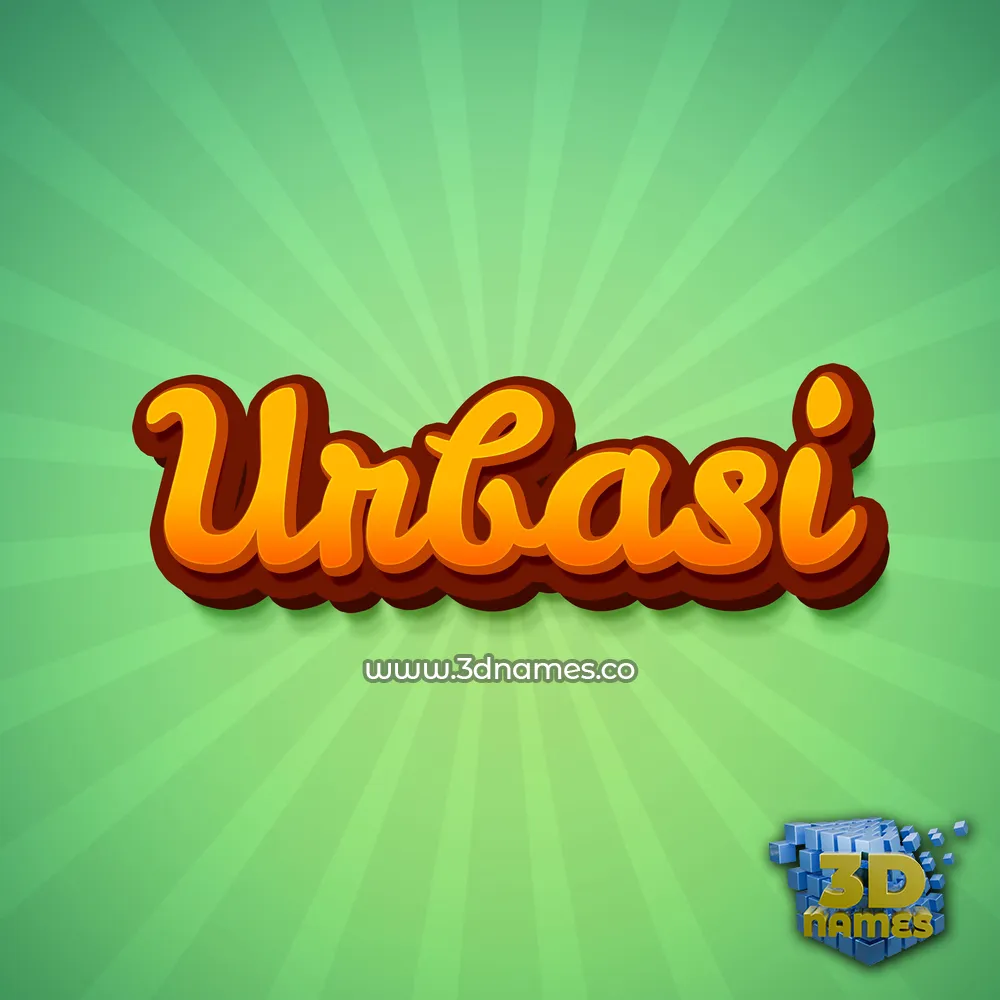 urbasi in Green Rays style - 3D name wallpaper