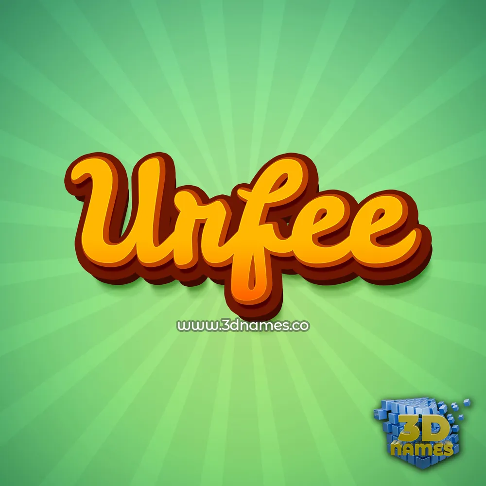 urfee in Green Rays style - 3D name wallpaper