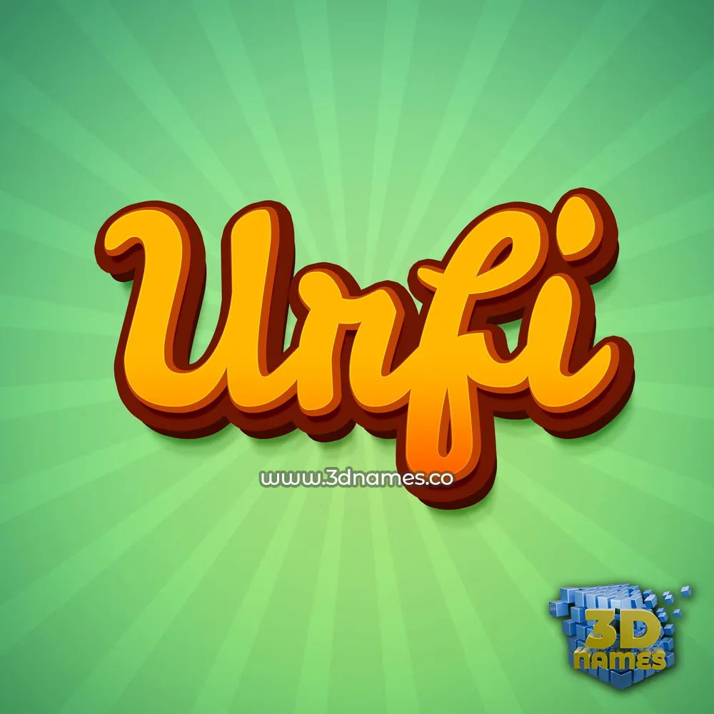 urfi in Green Rays style - 3D name wallpaper